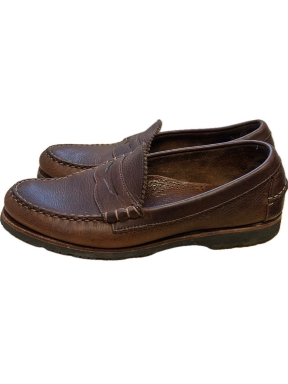 Allen Edmonds Flagstaff Brown Pebbled Leather Penny Loafer Vibram Size 1…